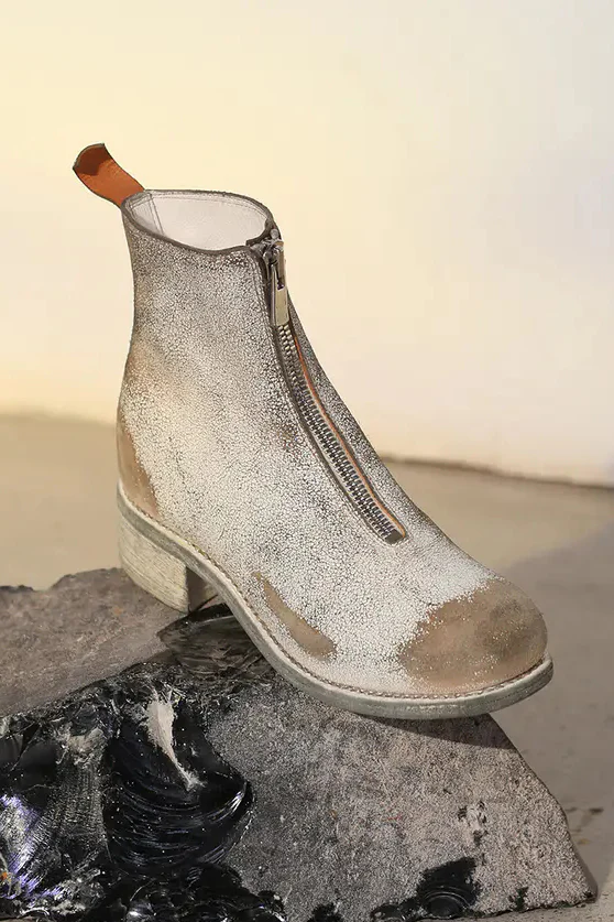 Guidi PL1_NTR Round Toe Front Zipper Boots, Italian Handmade, GD-PL1_RUI-00_NTR Peel-Off Coating Style - Image 8