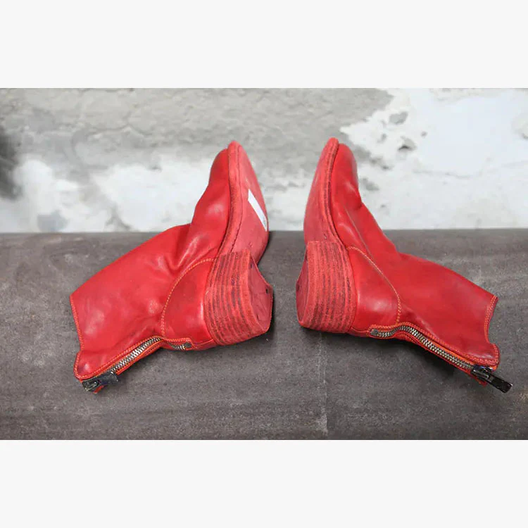 Guidi Red Suede Rear Zip boots 796 - Image 8
