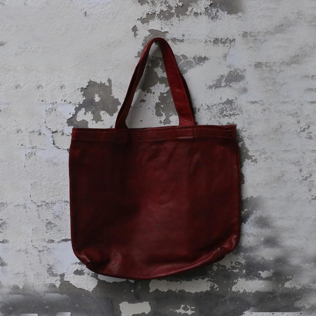Guidi Shopping Bag SH2 Dark Red - Image 3