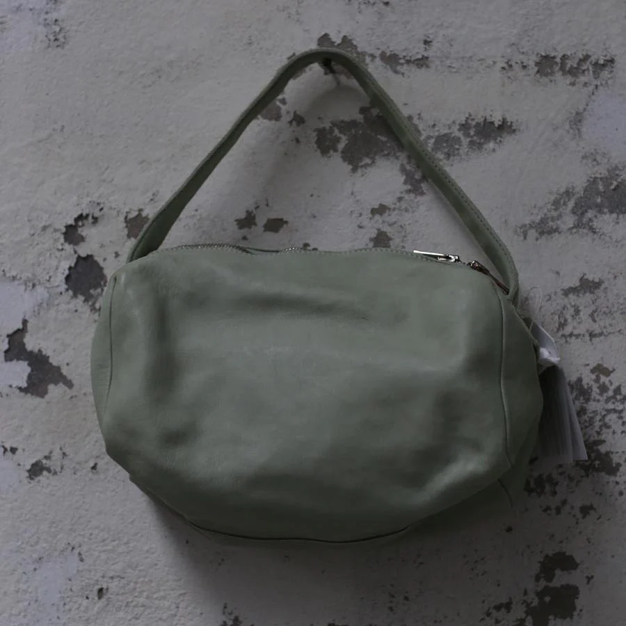 Guidi soft horse leather cube shoulder bag JAN3 series Italy handmade GD-JAN3-QIANLV light green