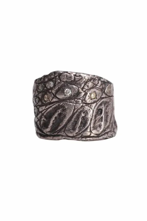 Gunda (set with 7 diamonds) CROCODILE RING/Diamond - Image 3