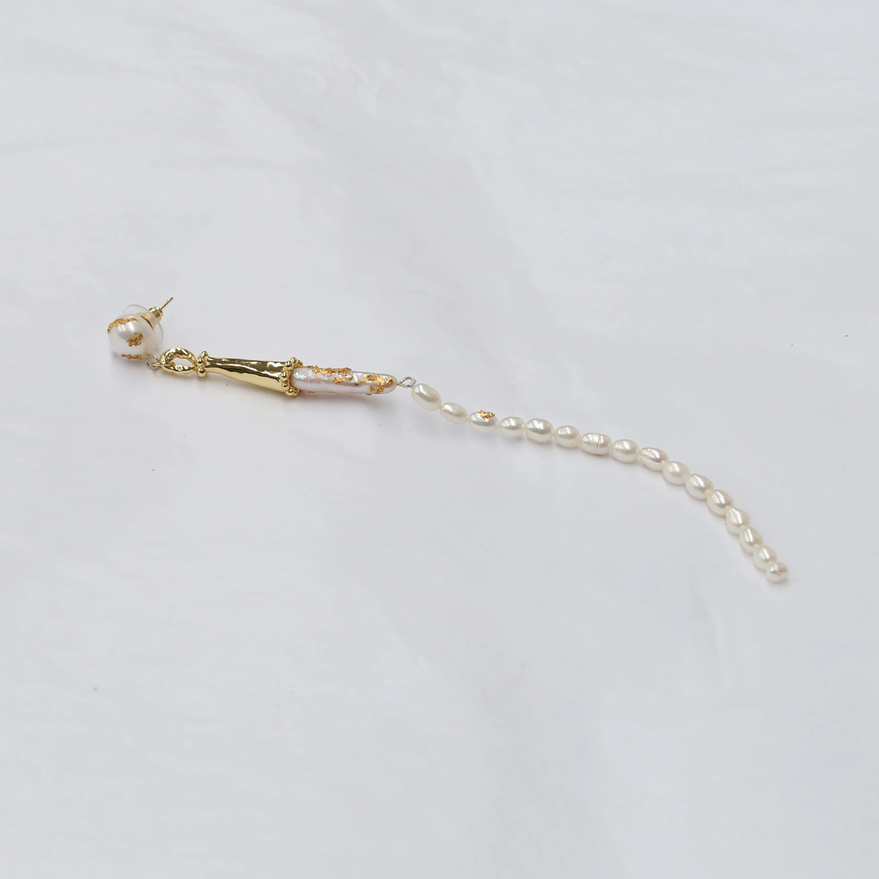 Hanying hy-fg11 Baroque Pearl Pendant Long Earrings - Image 3