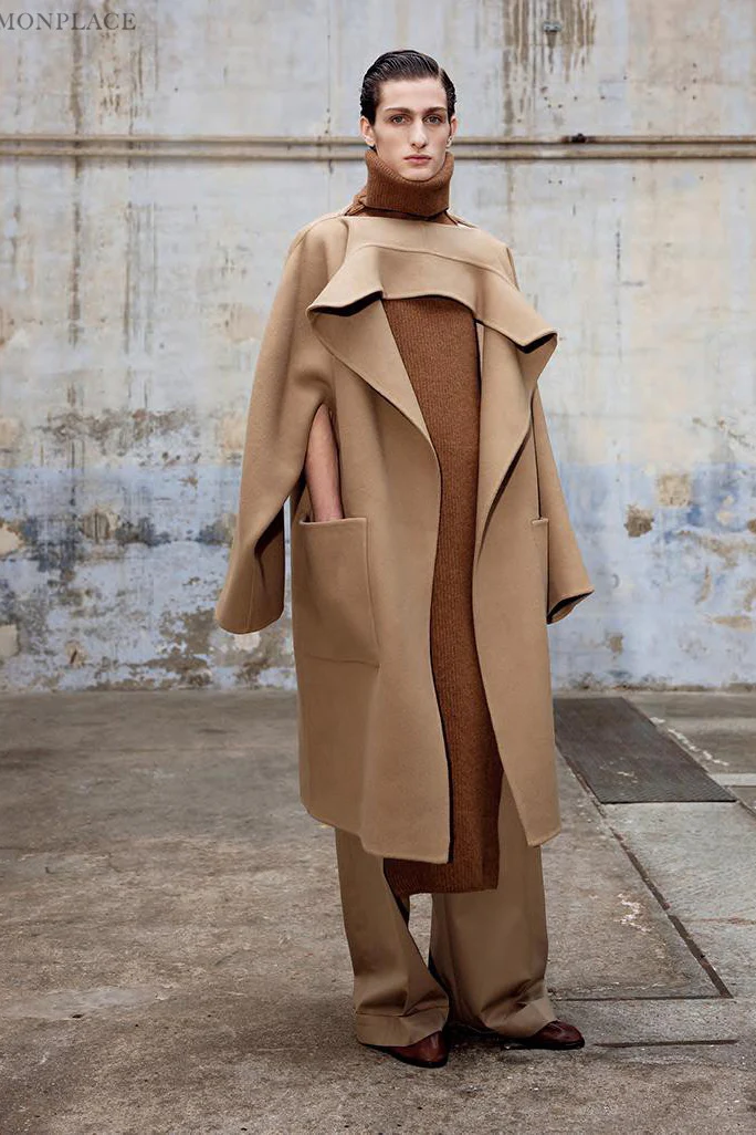 HED MAYNER Back-opening buttonless wool woolen coat PHM5 - Image 11