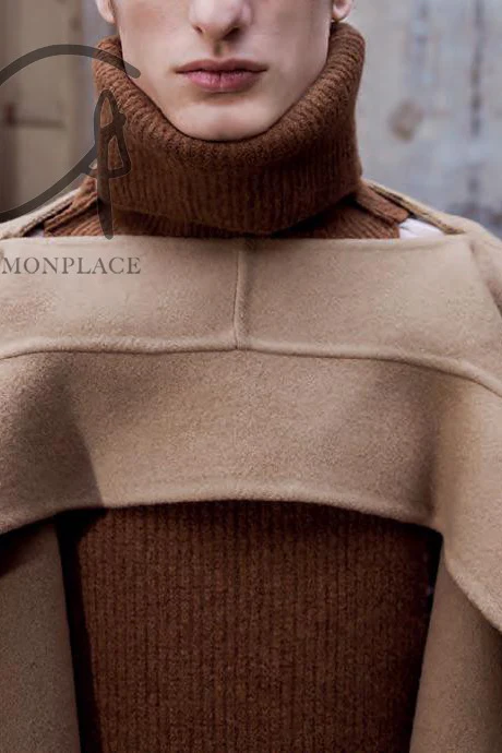 HED MAYNER Back-opening buttonless wool woolen coat PHM5 - Image 12
