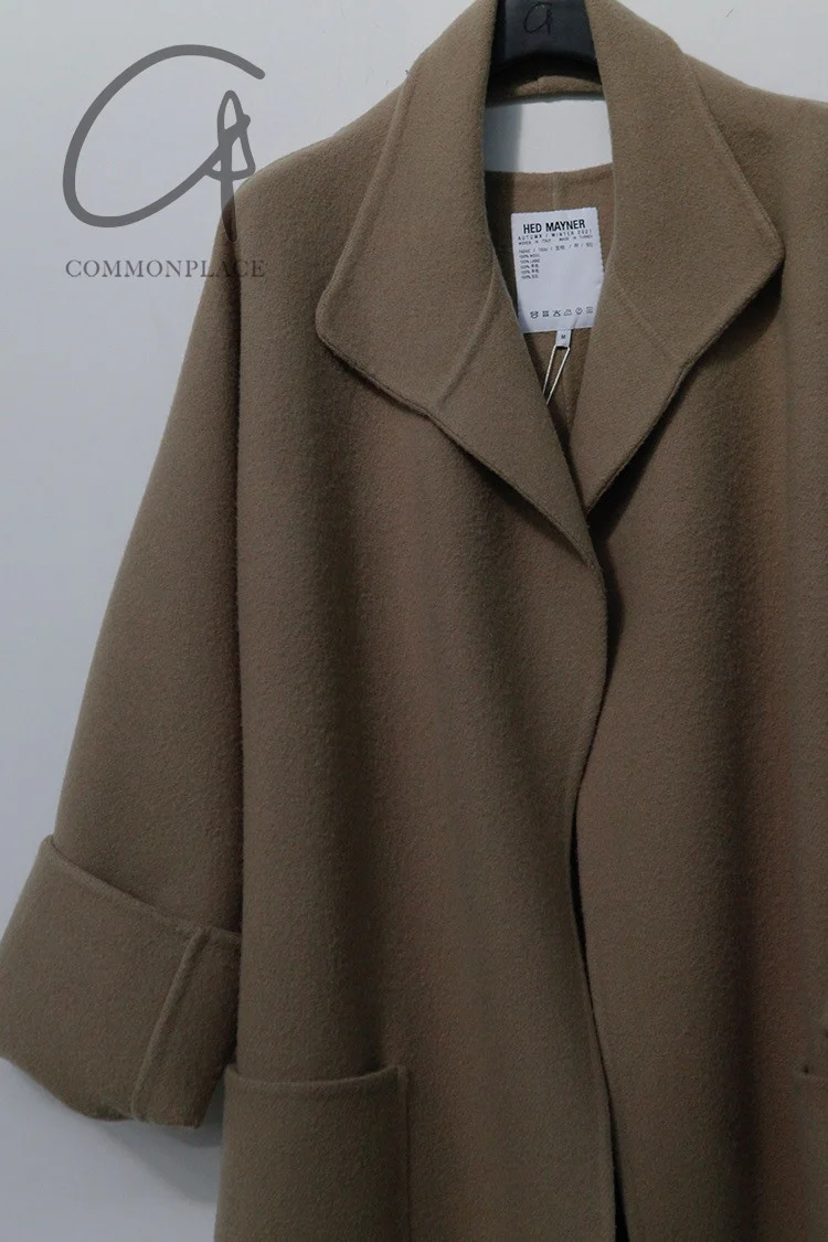 HED MAYNER Back-opening buttonless wool woolen coat PHM5 - Image 3