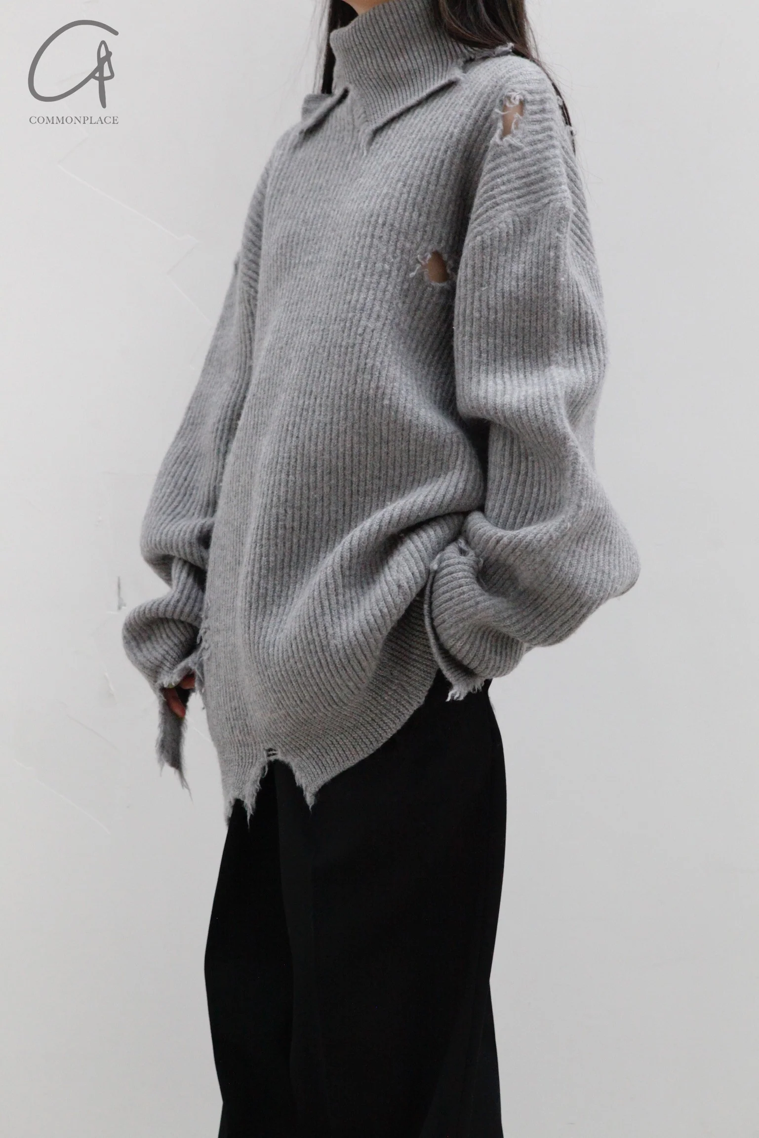 HED MAYNER Destroy the high -necked tattoo sweater AW22_K21_LGT/DSTR - Image 4
