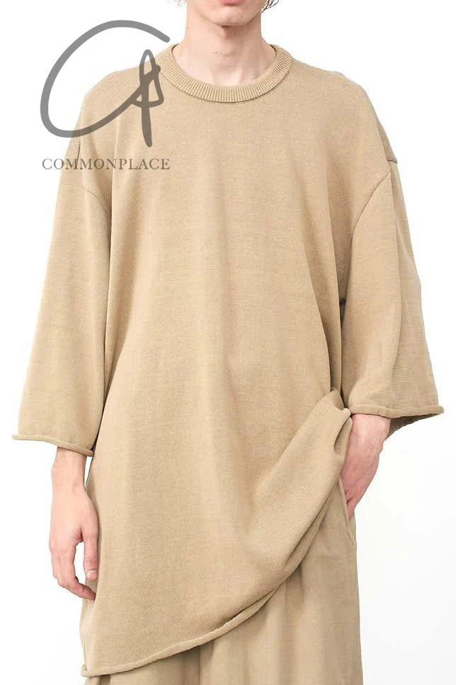 Hed Mayner knitted felt T -shirt SS22_K70_BEG/COT beige - Image 11