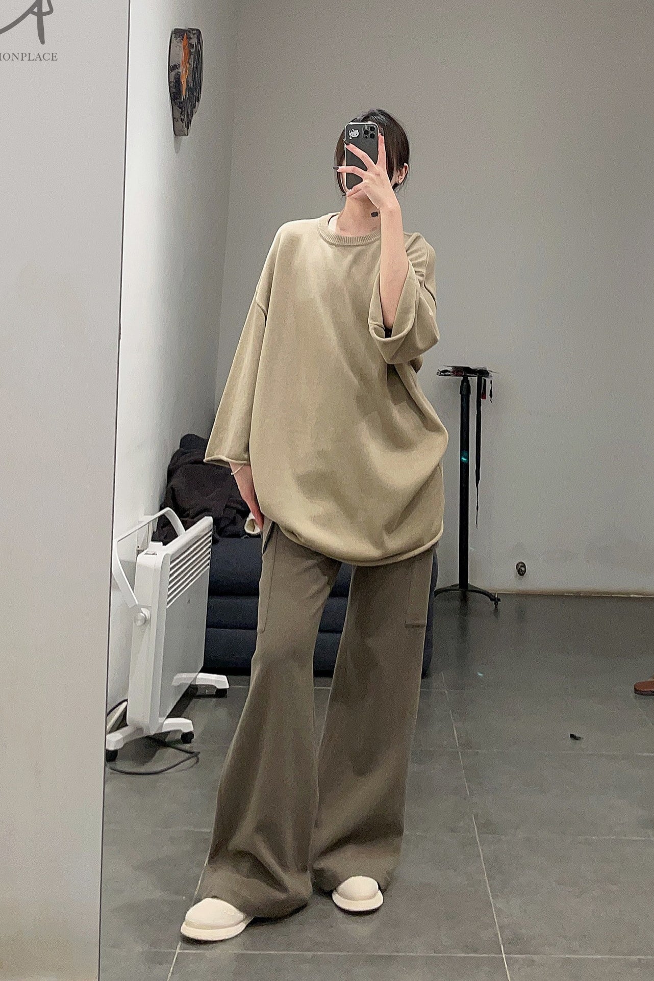Hed Mayner knitted felt T -shirt SS22_K70_BEG/COT beige - Image 16
