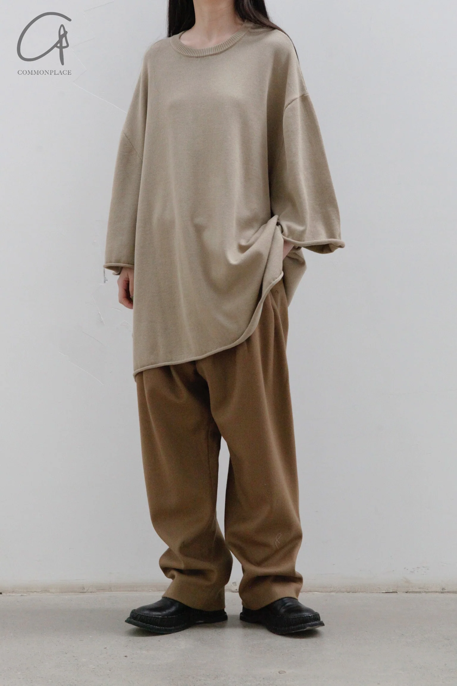 Hed Mayner knitted felt T -shirt SS22_K70_BEG/COT beige - Image 2