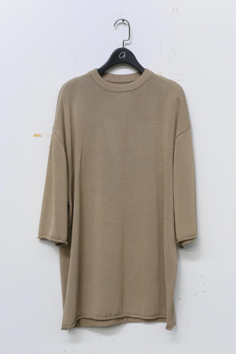 Hed Mayner knitted felt T -shirt SS22_K70_BEG/COT beige - Image 7
