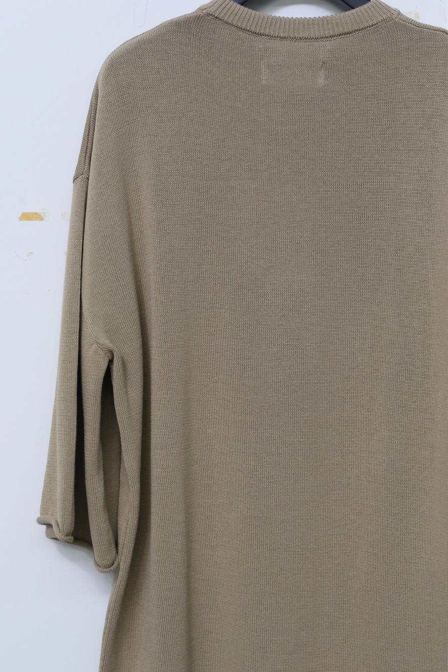 Hed Mayner knitted felt T -shirt SS22_K70_BEG/COT beige - Image 9