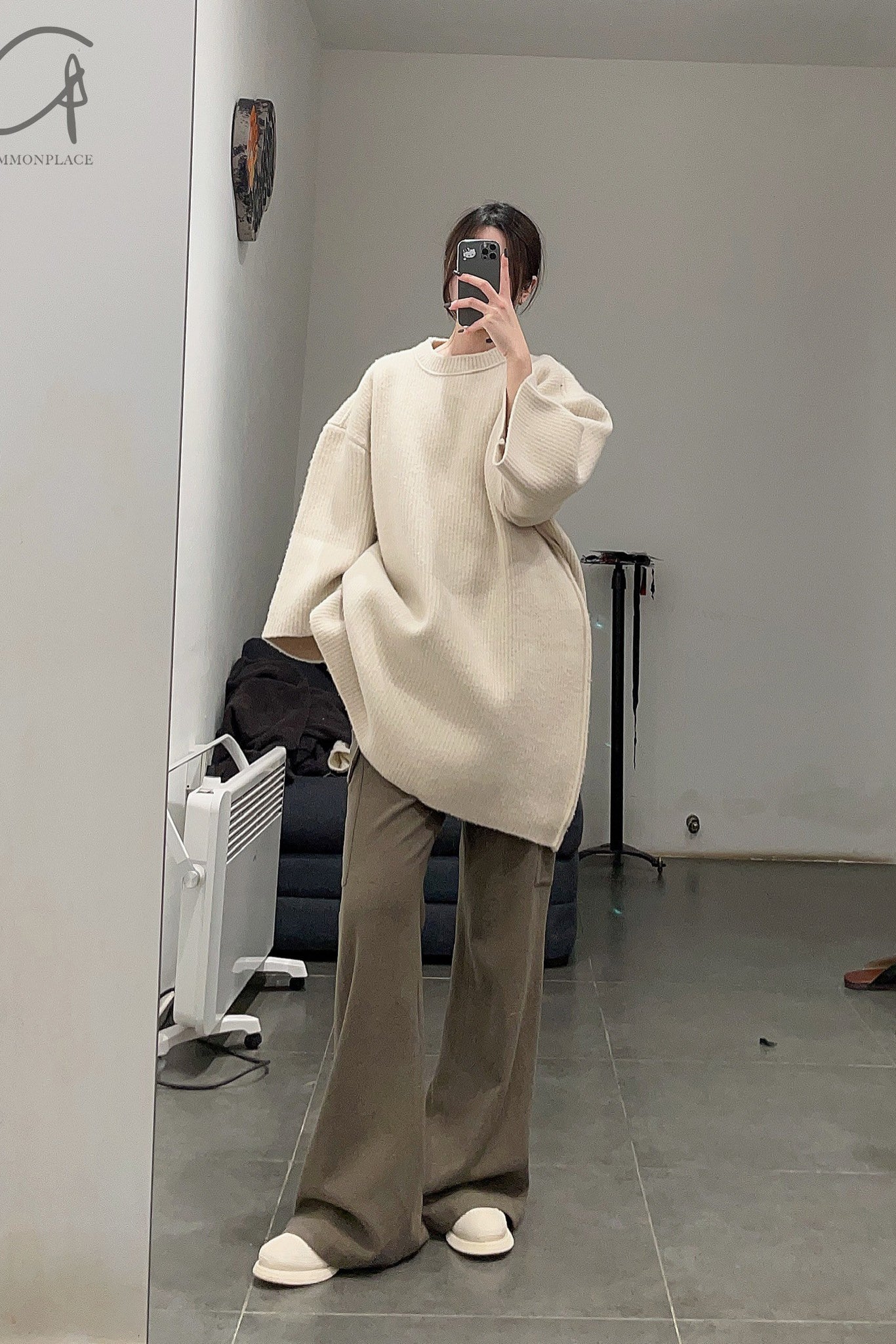 Hed Mayner knitted felt T -shirt SS22_K70_ECRU/WO beige - Image 15