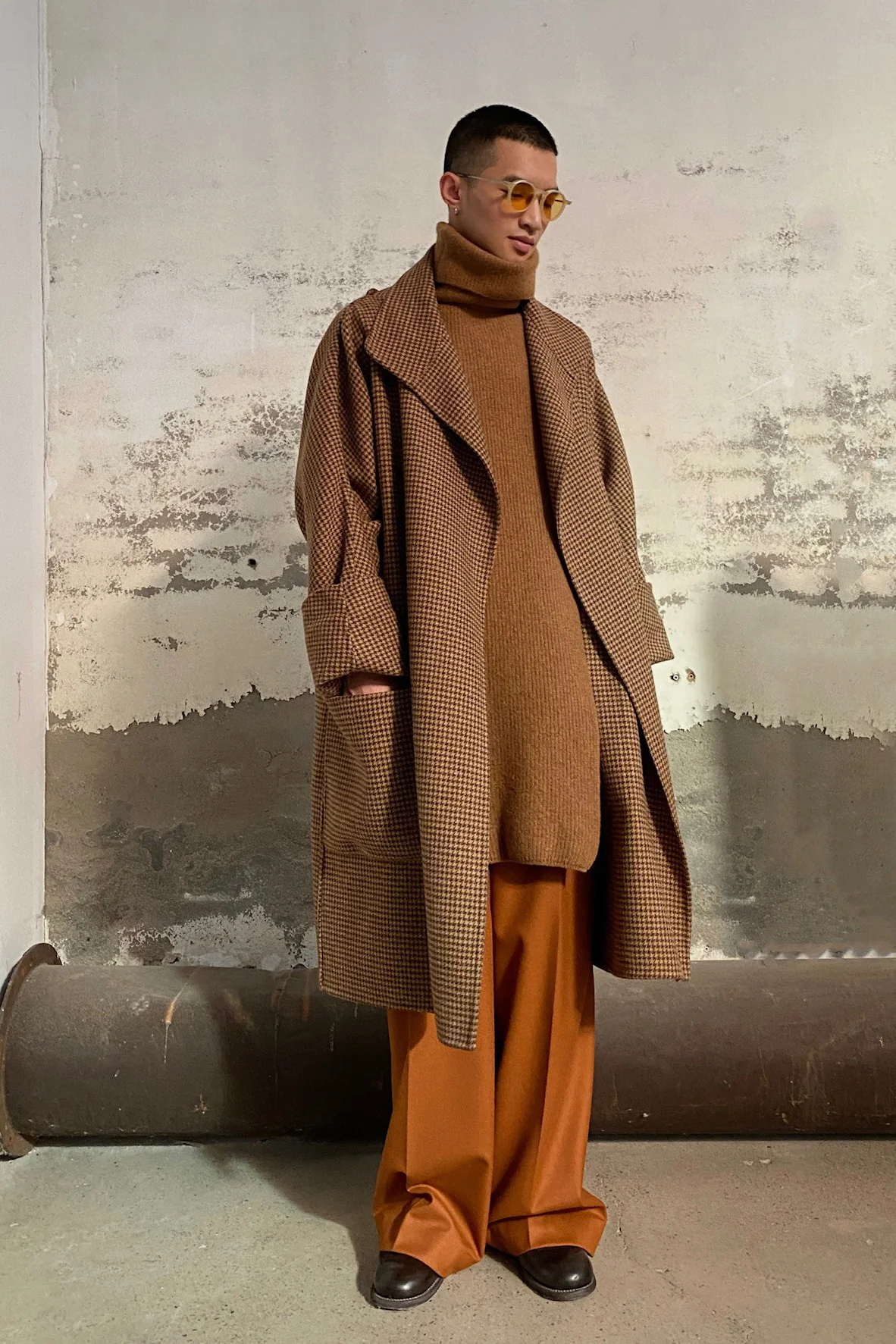 HED MAYNER Turtleneck Scarf K09_BRW Brown PHM3 - Image 11