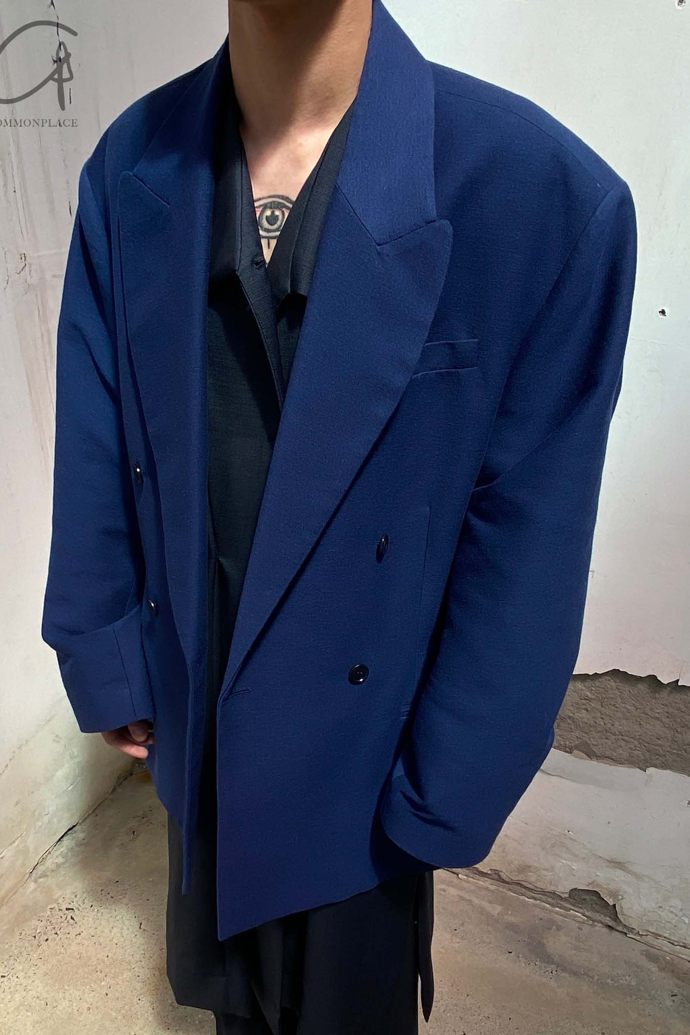 HED MAYNER Retractable Double-Breasted Jacket J23_BLU/ECO Blue PHM2 - Image 10