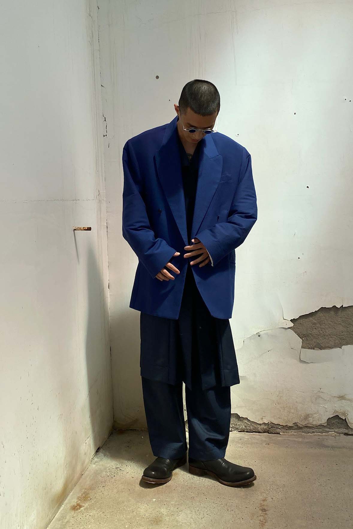 HED MAYNER Retractable Double-Breasted Jacket J23_BLU/ECO Blue PHM2 - Image 15