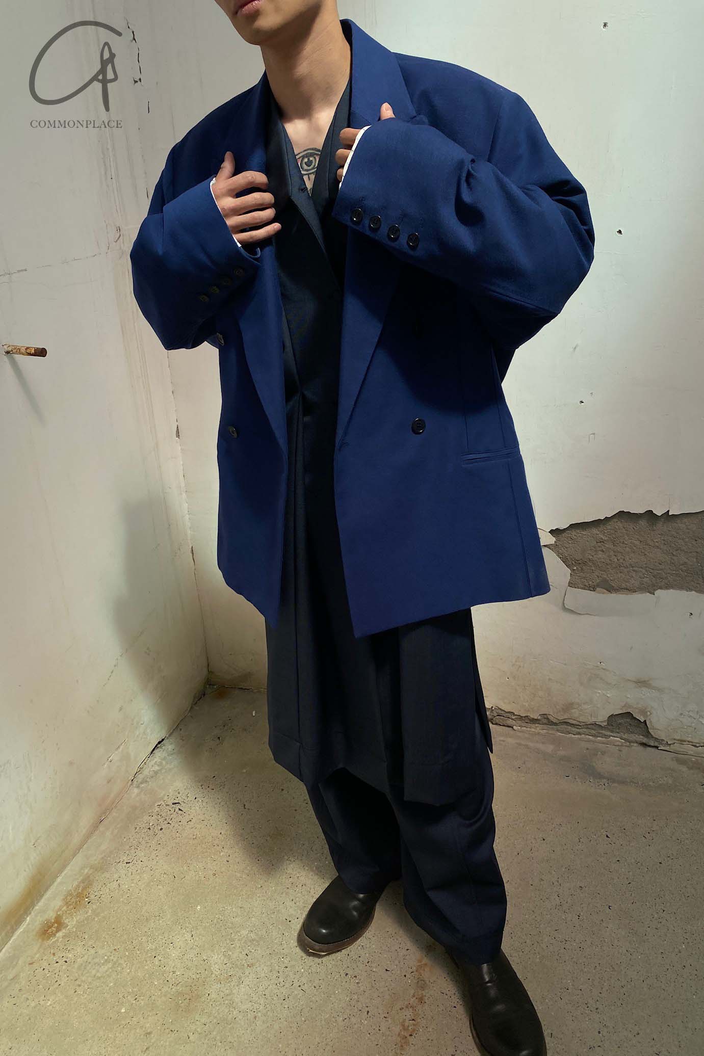HED MAYNER Retractable Double-Breasted Jacket J23_BLU/ECO Blue PHM2 - Image 21