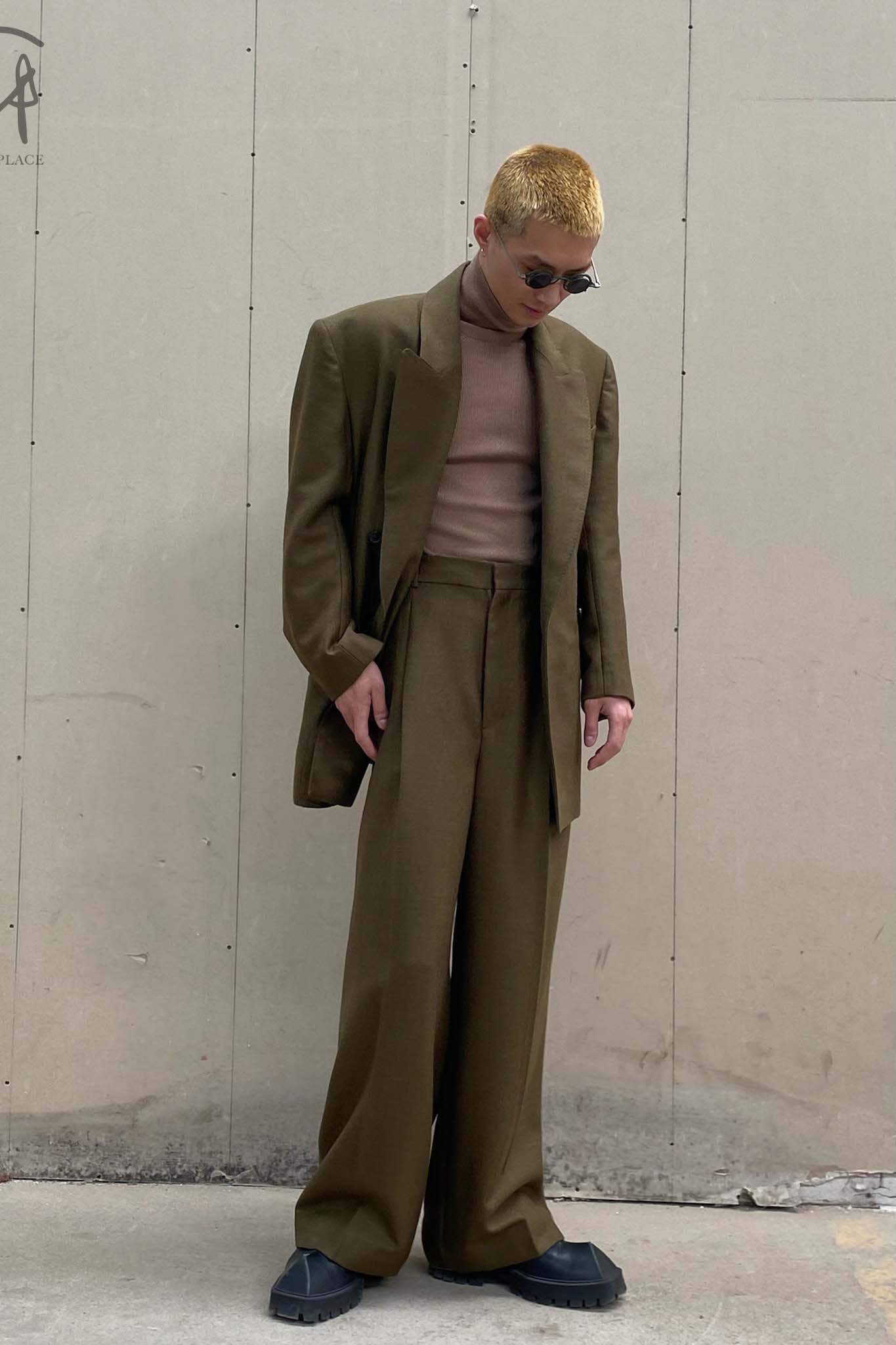 HED MAYNER trousers P43_OLV/WO olive - Image 13