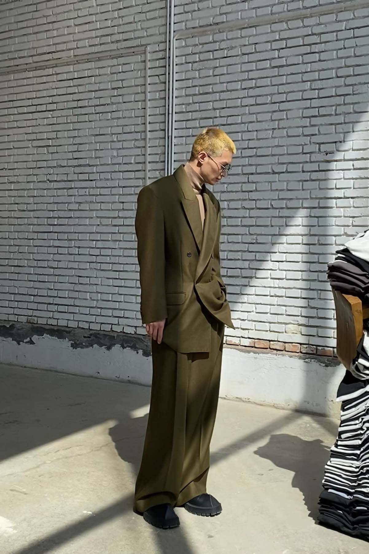HED MAYNER trousers P43_OLV/WO olive - Image 16