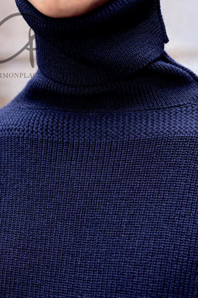 HED MAYNER Turtleneck Pullover K05_NVY Navy PHM4 - Image 2