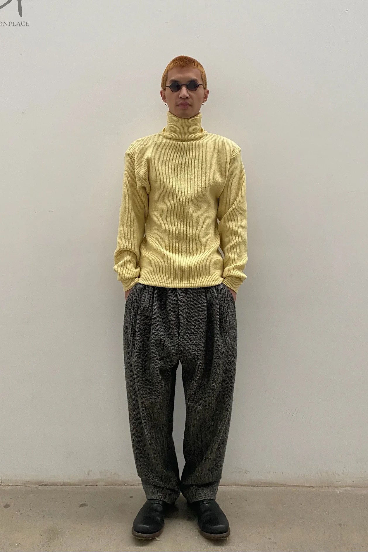 HED MAYNER Turtleneck Pullover K05_YLW Yellow PHM4 - Image 6