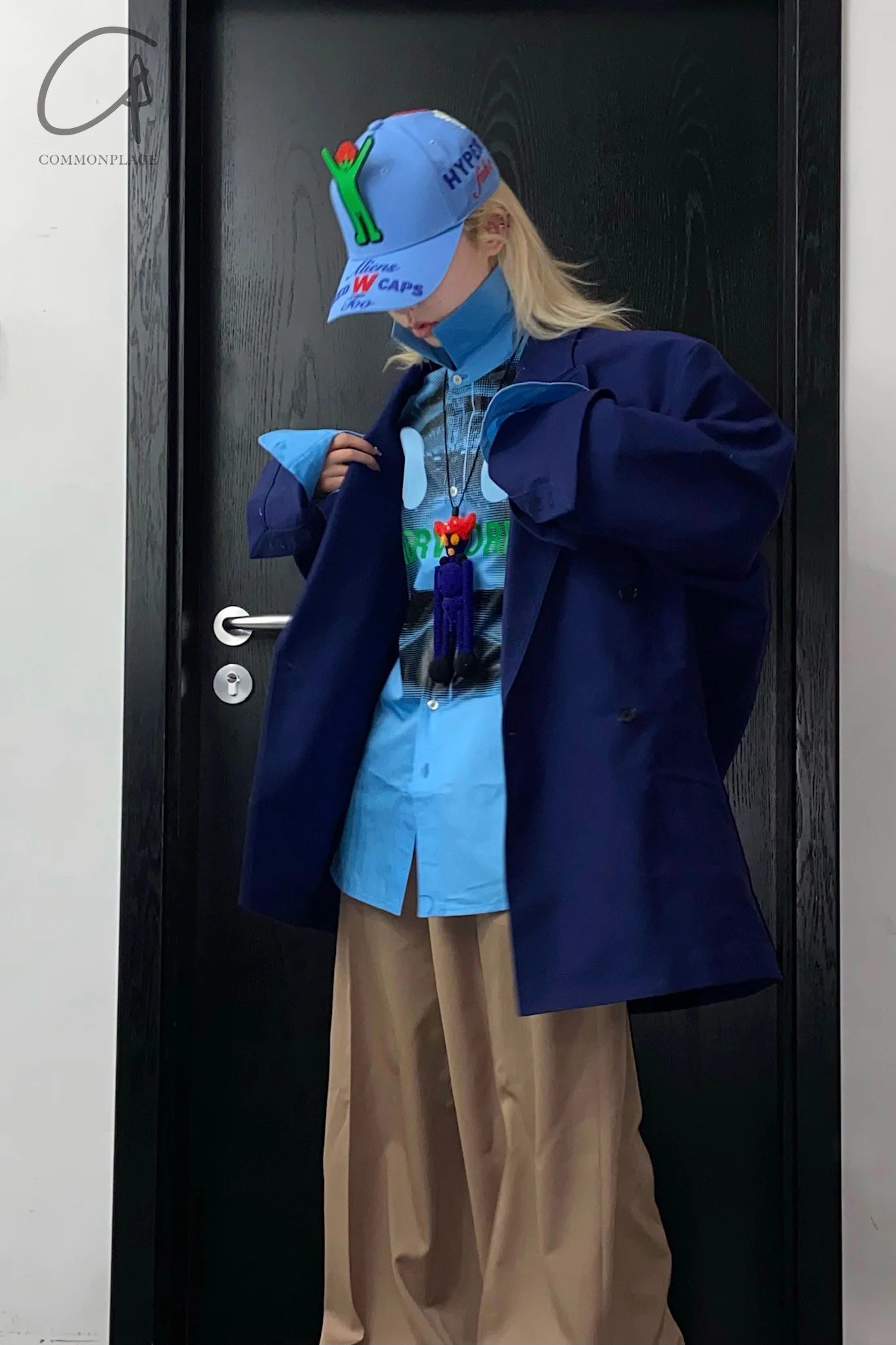 Hed Mayner waist db jacket SS22_J22_NVY/COT - Image 22
