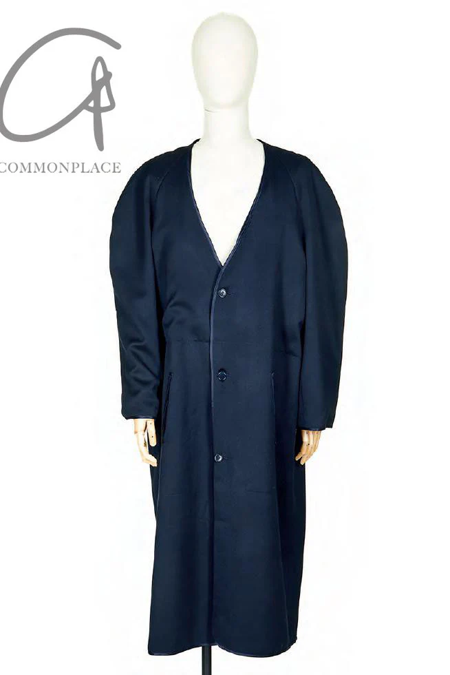 HED MAYNER wool collarless raglan coat C13_NVY/WO - Image 7