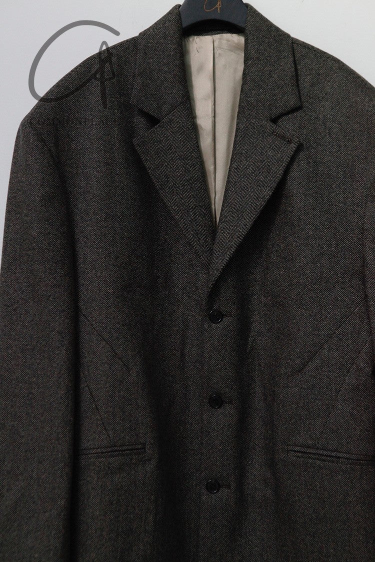 HED MAYNER Drop Shoulder Single-breasted Jacket J22_BLK/HRB Black/Gray PHM1 - Image 5