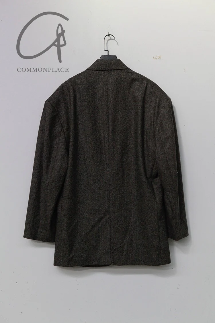 HED MAYNER Drop Shoulder Single-breasted Jacket J22_BLK/HRB Black/Gray PHM1 - Image 6