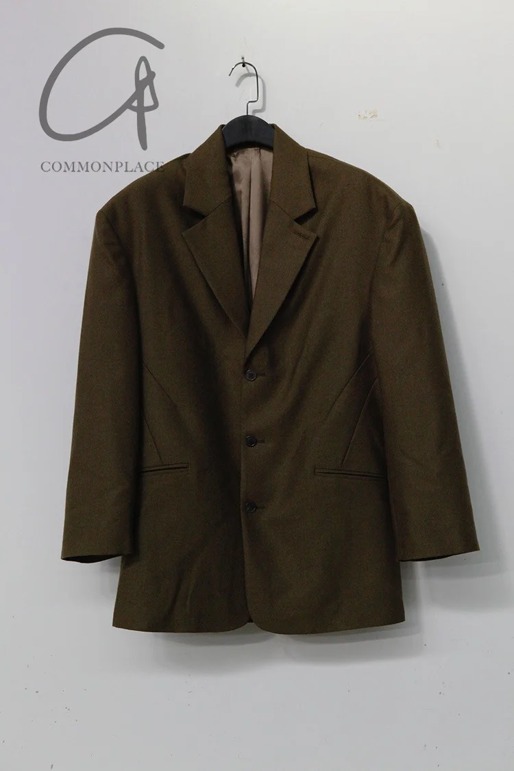 HED MAYNER Drop Shoulder Single-breasted Jacket J22_OLV/WO Olive PHM1 - Image 3