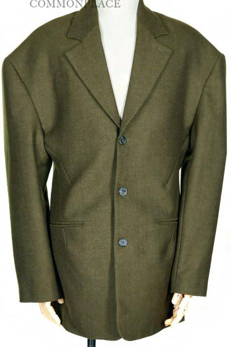 HED MAYNER Drop Shoulder Single-breasted Jacket J22_OLV/WO Olive PHM1 - Image 6