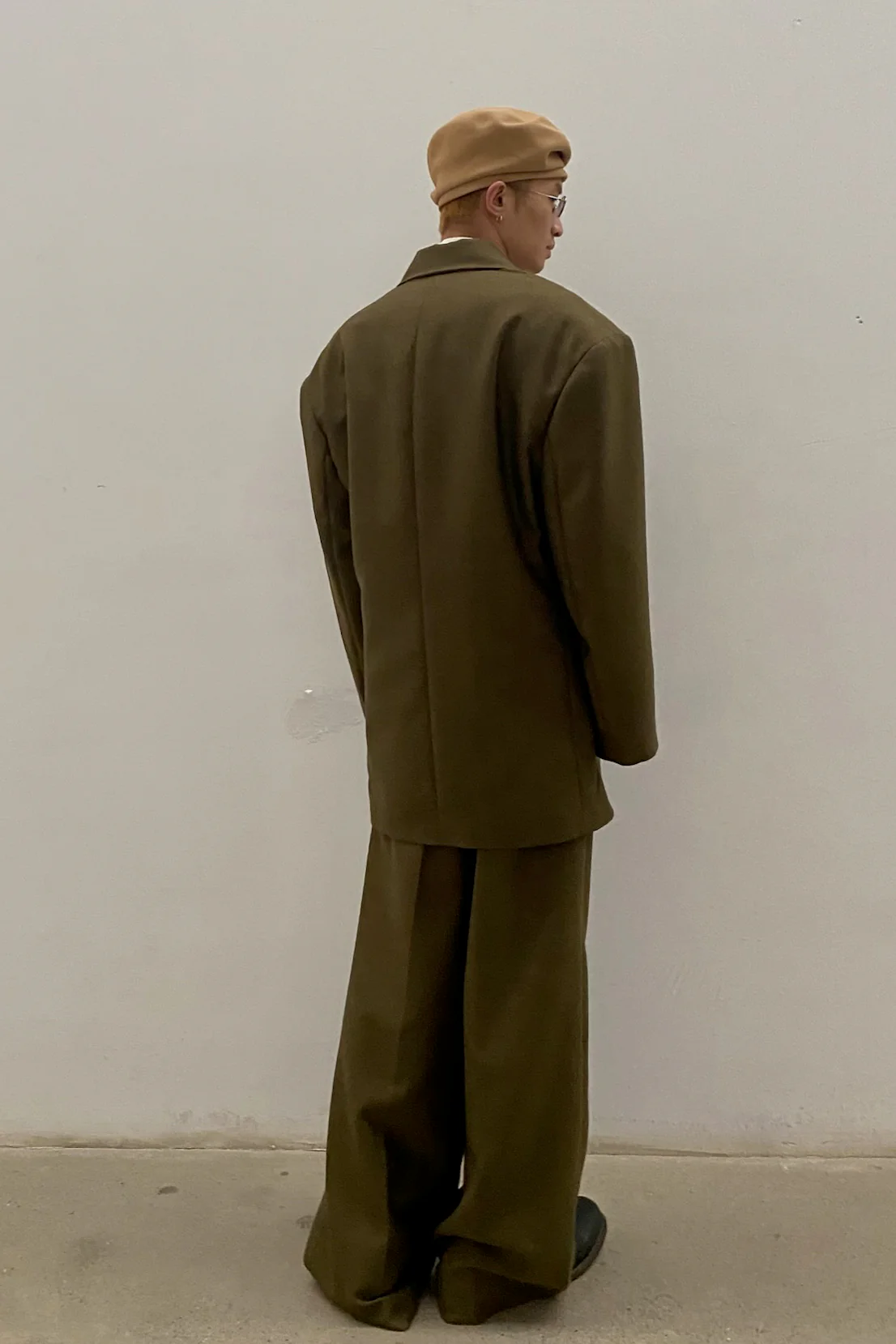 HED MAYNER Drop Shoulder Single-breasted Jacket J22_OLV/WO Olive PHM1 - Image 9