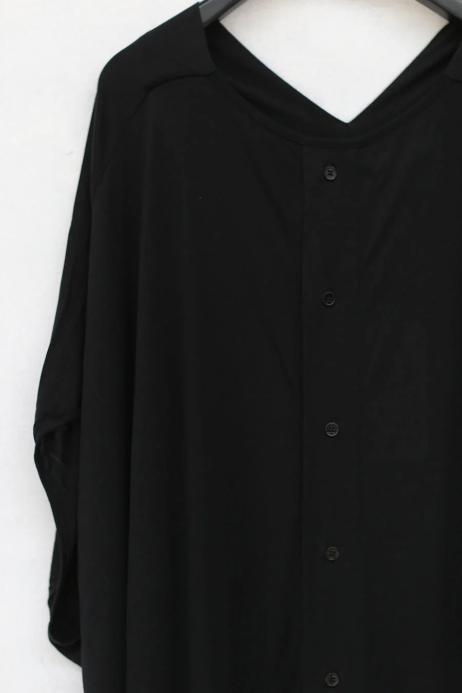 Henrik Vibskov Join Jersey Dress Back Button V-Neck Dress Black PAW19-F802 - Image 2