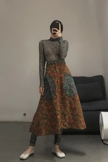 HENRIK VIBSKOV multicolor stitching skirt AW19-F401 - Image 8