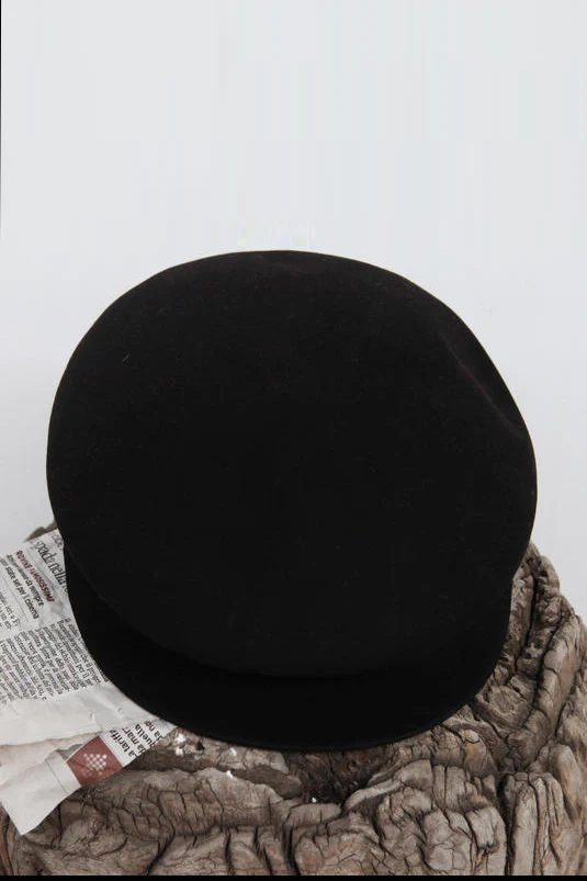 Horisaki Easy-to-burn finish rabbit felt newsboy cap series Swedish handmade HSK-RHGBKEB-HEIHLM black beaver fur PH77