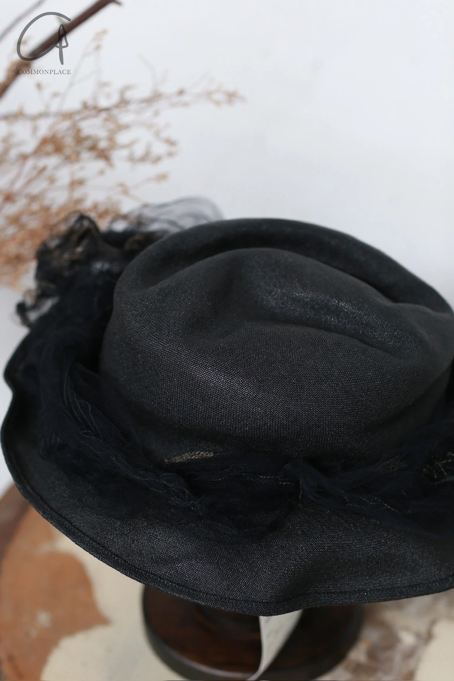 Horisaki Gauze Decorative Brim Hat HSK-OOAK23 NO.99-HEI Black - Image 3