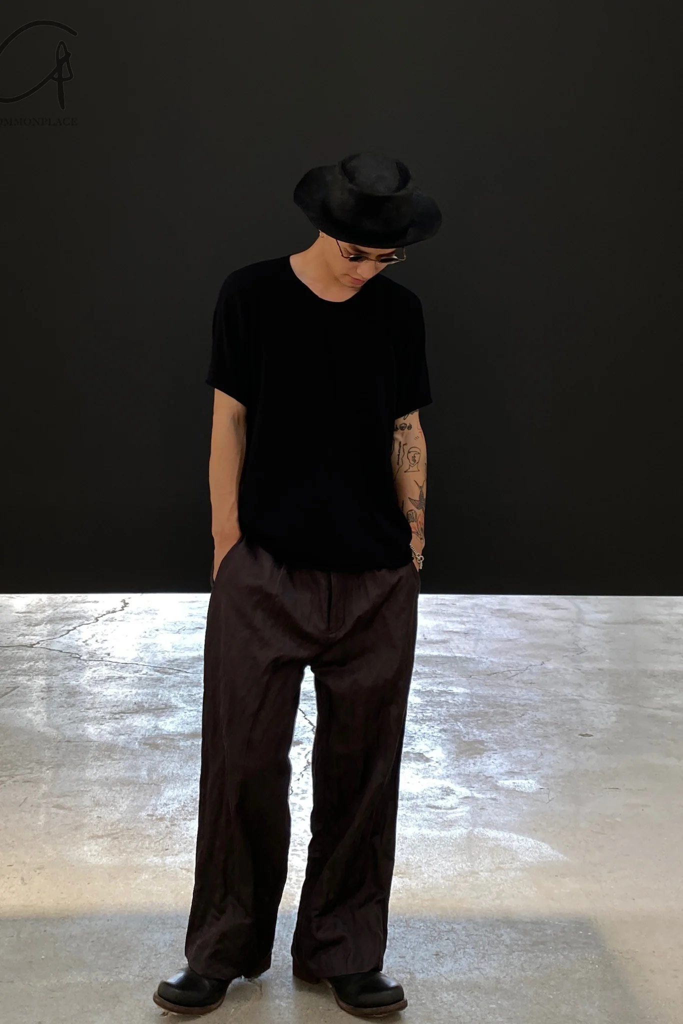 Horisaki Hard Burn Finish and Moldable Brim Cap RHJNG007 BLACK HB Black - Image 24