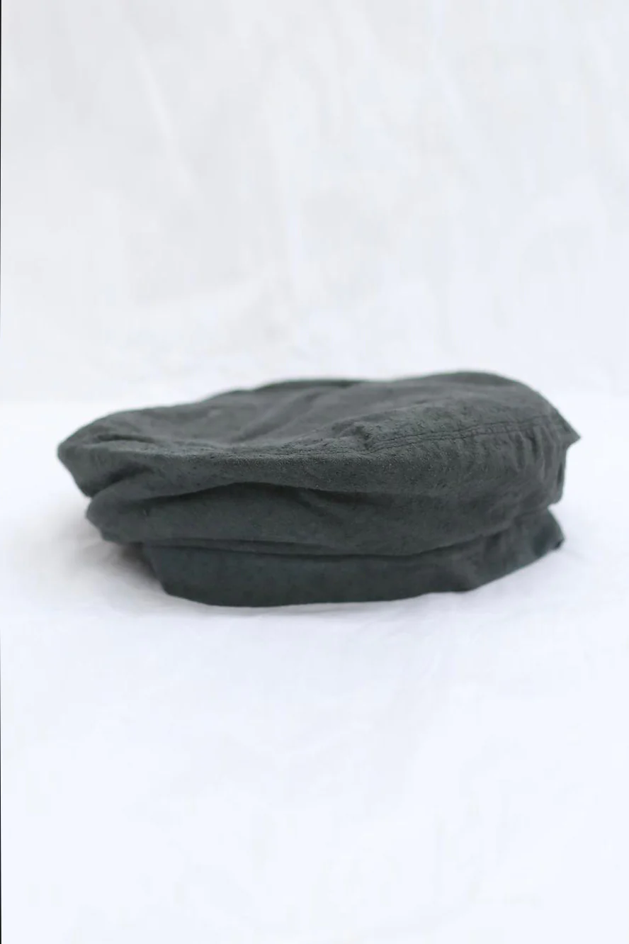 HORISAKI Silk Noil Fabric Beret Sweden Handmade HSK-THVBAS-THVBAS RS GREEN - Image 2