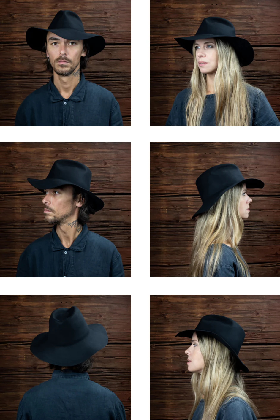 HORISAKI beaver fur wide brim unisex hat Swedish handmade BHB008 HSK-BHB008-BLACK BLACK HB - Image 5