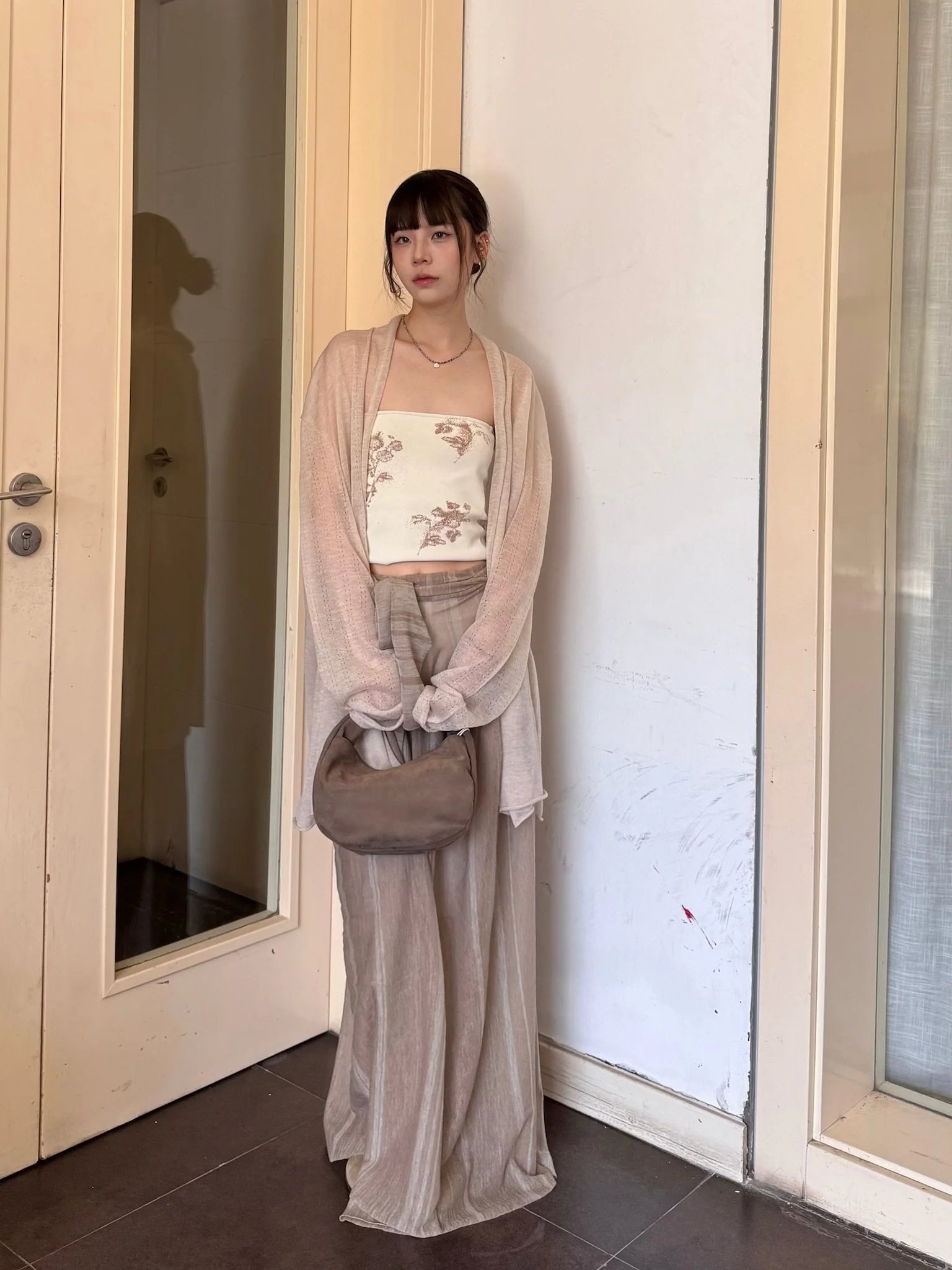 imibooo Nubuck Tote Bag OOO-IMB25REA-NBL-DT Dark Tan Bark Brown Large - Image 13
