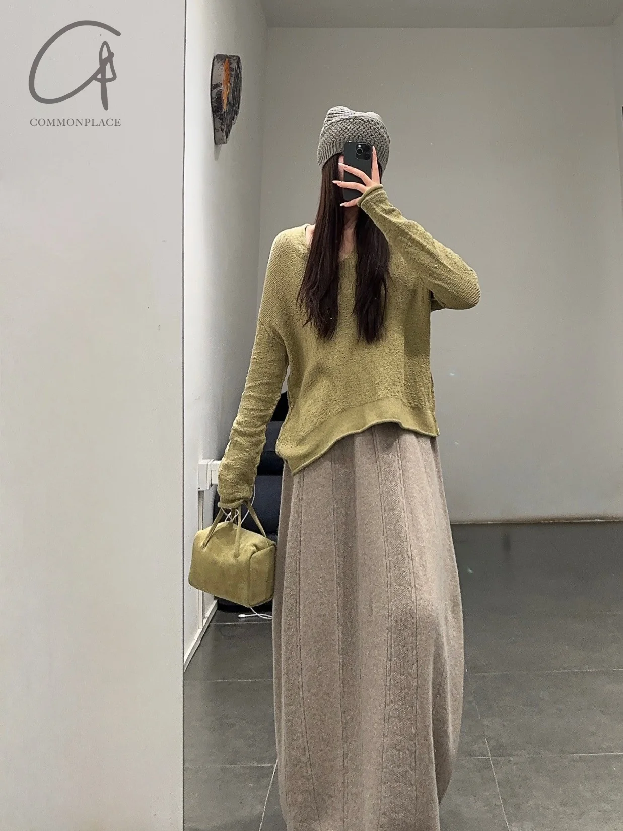 imibooo water-dyed pigskin handbag lunch bag OOO-IMB24BT-PSL-MC MATCHA/Matcha - Image 22