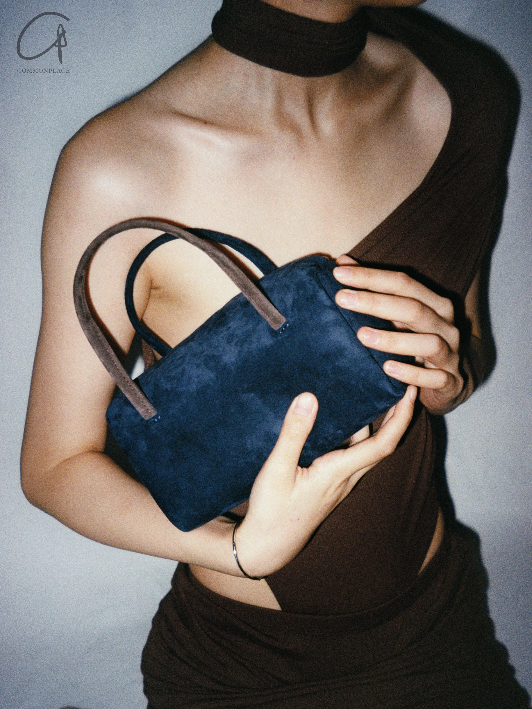 imibooo water-dyed pigskin handbag lunch bag OOO-IMB24BT-PSL-WD/ND WOOD/DENIM wood brown/denim OOO-IMB24BT - Image 17