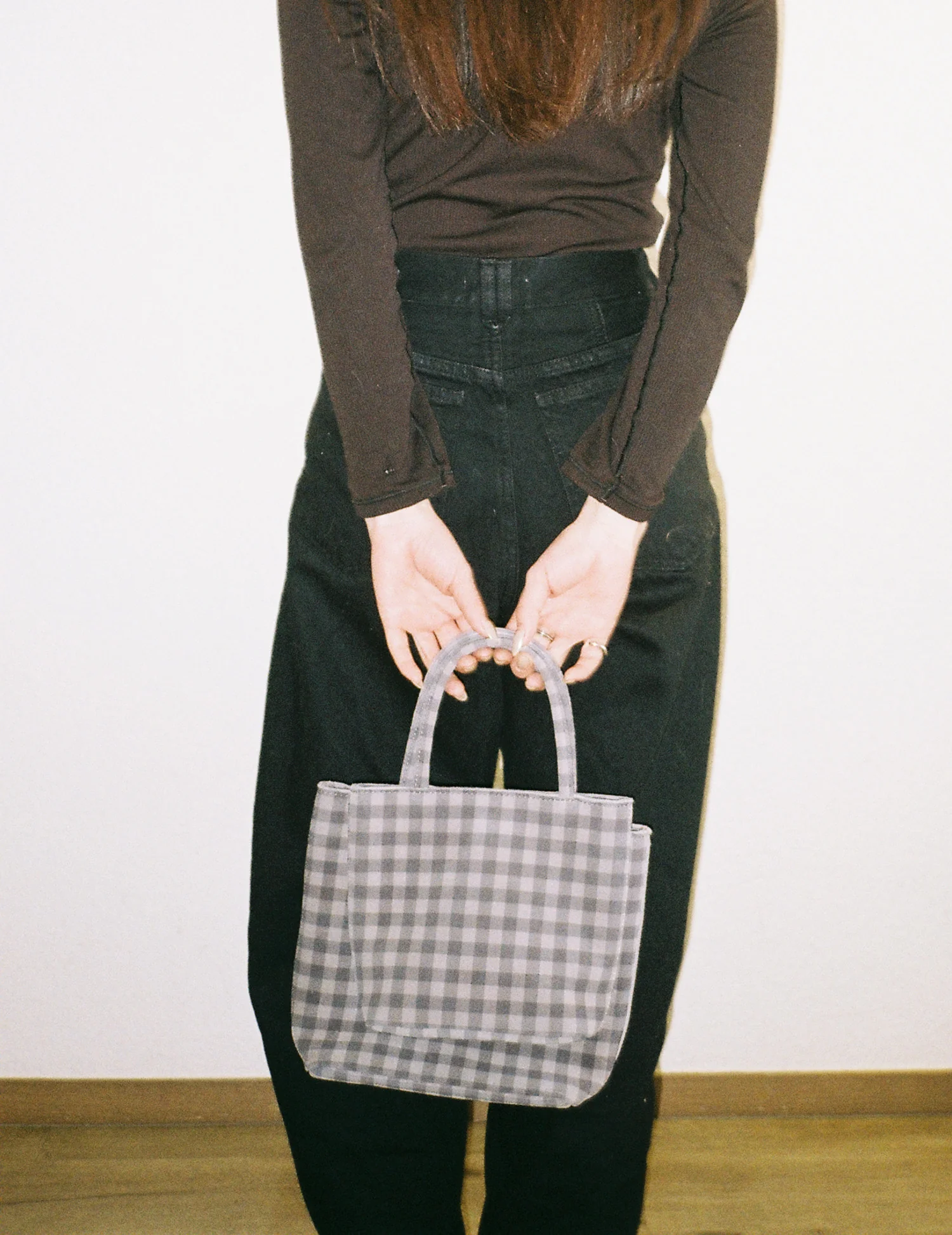 imibooo Water-dyed Pigskin Short Handle Square Bag OOO-IMB24SDL-CL-CP Cold Plaid (24AWSDL) - Image 5