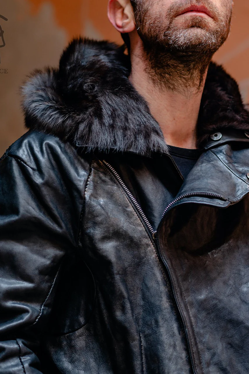 Incarnation buffalo leather hooded coat 12722-5417CC - Image 9