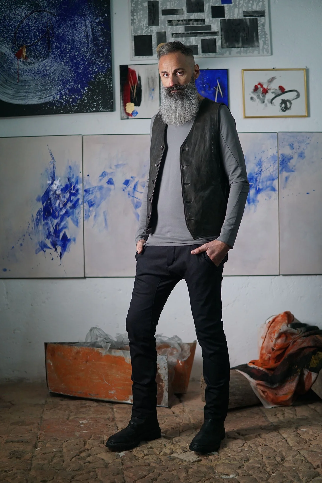 incarnation vegetable tanned horse leather vest rough and mottled high degree of handmade ICNT-12711-2247-SZONGLP dark brown bright leather - Image 14