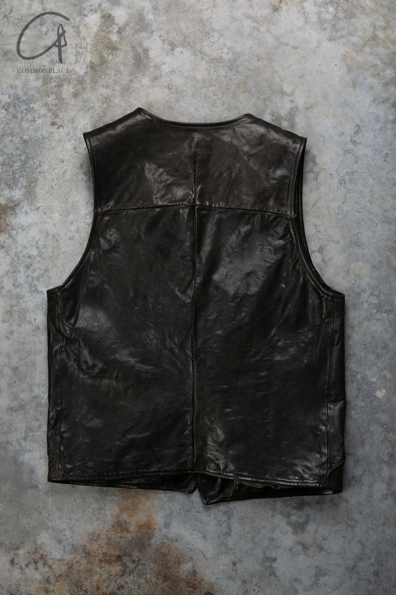 incarnation vegetable tanned horse leather vest rough and mottled high degree of handmade ICNT-12711-2247-SZONGLP dark brown bright leather - Image 5