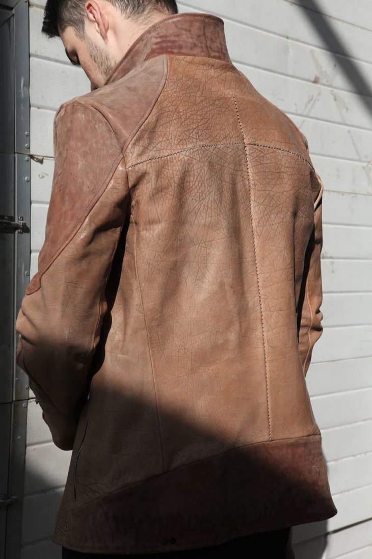 Incarnation mud color leather jacket 11713RV-41213-NK-12 Horse 81V - Image 10