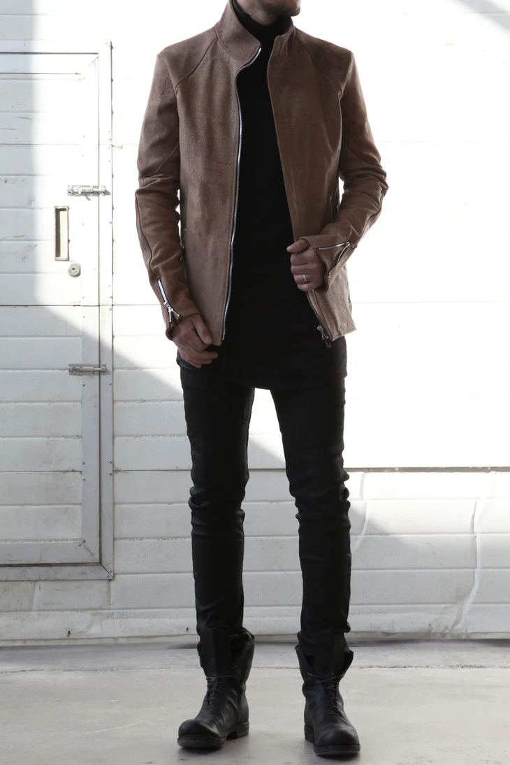 Incarnation mud color leather jacket 11713RV-41213-NK-12 Horse 81V - Image 5
