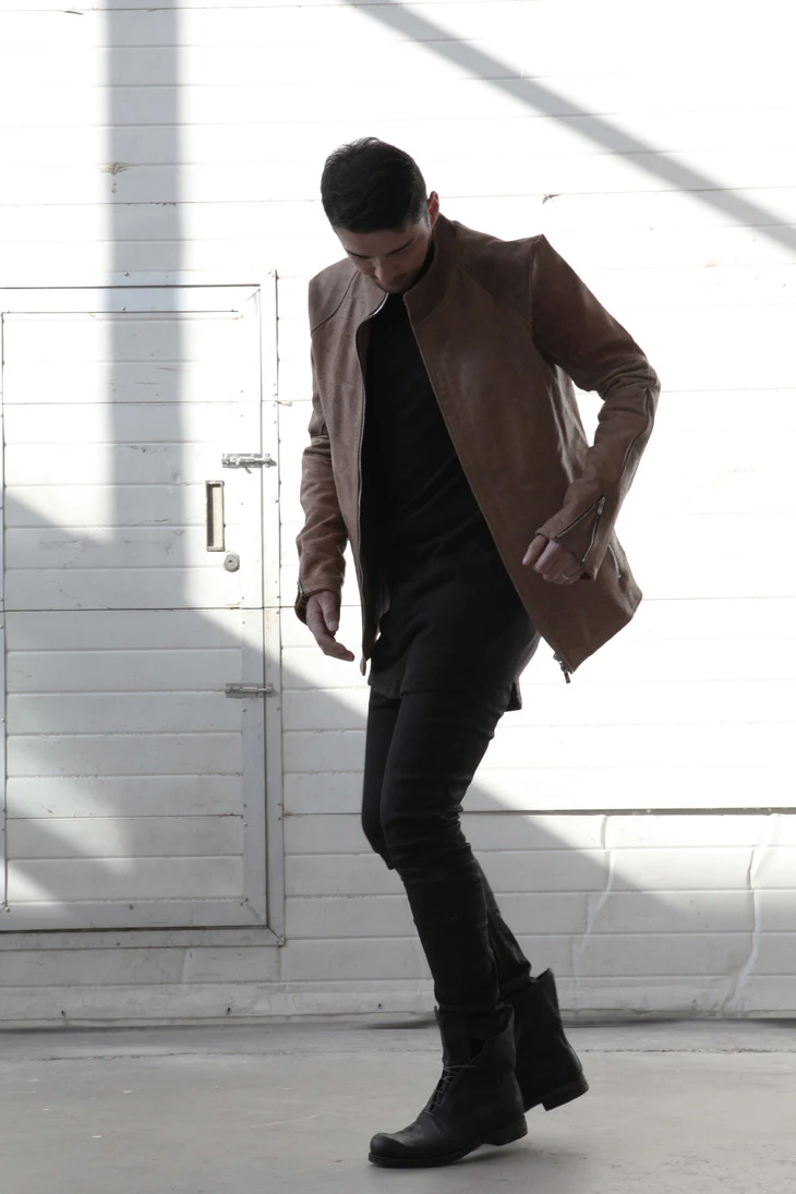 Incarnation mud color leather jacket 11713RV-41213-NK-12 Horse 81V - Image 6