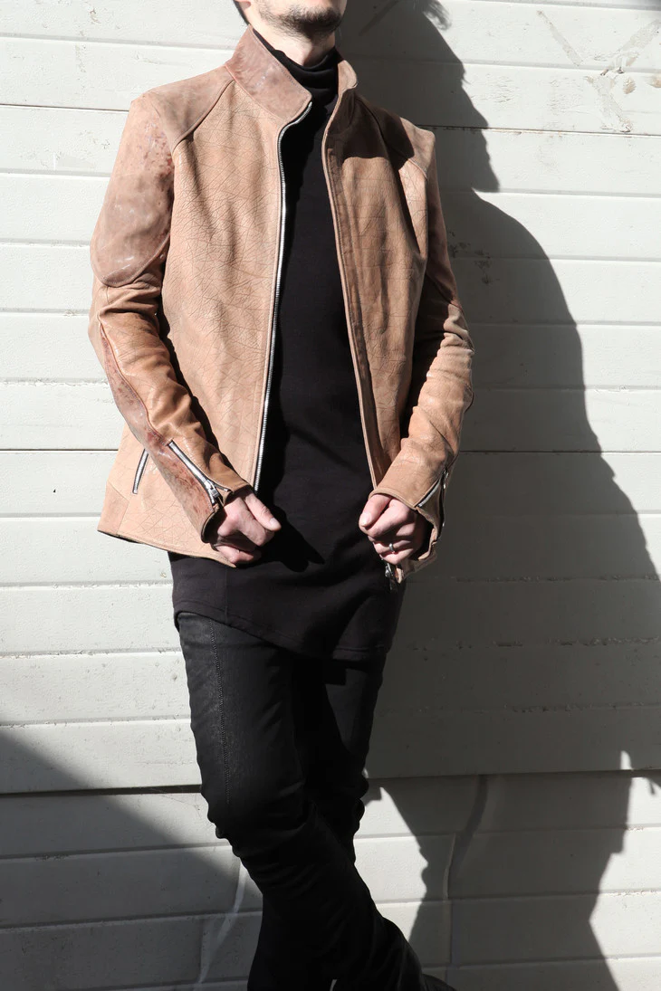 Incarnation mud color leather jacket 11713RV-41213-NK-12 Horse 81V - Image 7