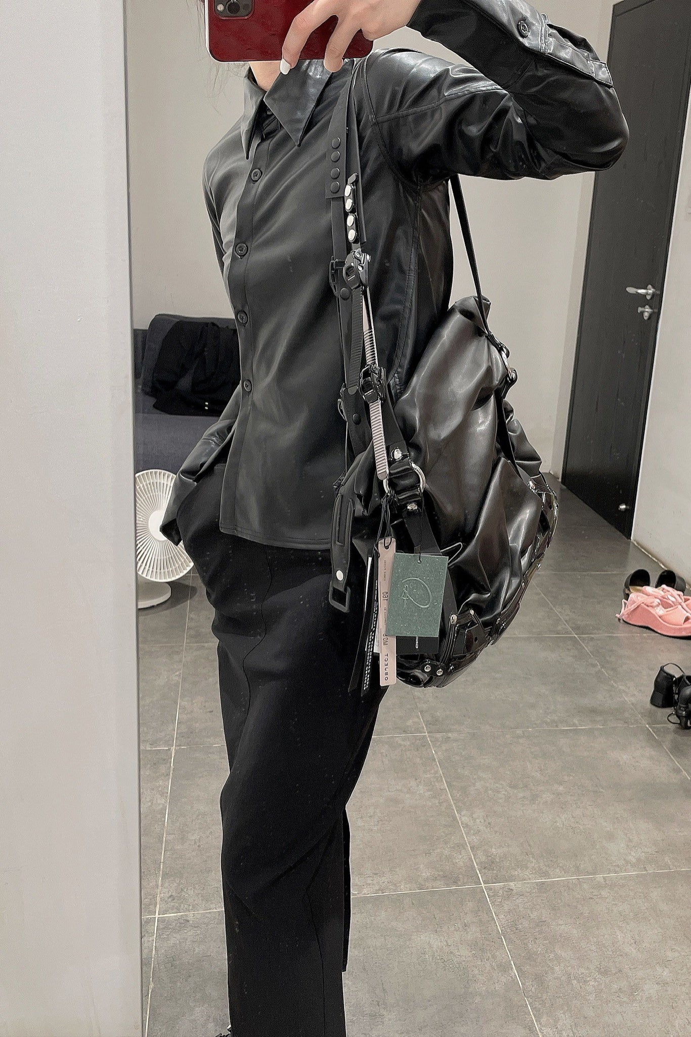 INNERRAUM Black Bright Silver Tote M08BSSLPU00 - Image 15